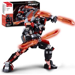 Sluban Samurai Mech Building Toy for Adults, Wanderer Robot Figure with Weapons, Robot Toys Gifts for Age 8+ Kids and Adults, Compatible with Lego Mech Set, 585 PCS