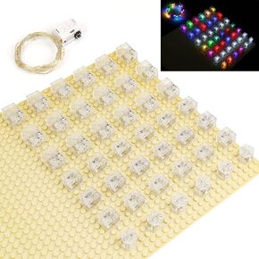 LED Light Block, Light Up Building Bricks Blocks,16 Pack LED Lights Kit, 2x2 Brick Accessories Sets Toys Compatible with Major Brands (White & Red/Blue & Multi-Color)