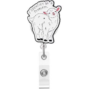 Funny Stupid Duck Badge Reel,Cute Acrylic Badge for ID Card Badge,Telescoping Retractable Badge Holder Alligator Clip Accessories for Nurse,Medical Worker,Nursing Student,Teacher