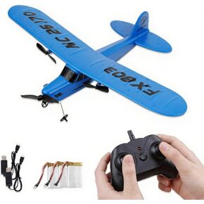 2.4GHz RC Airplane Glider - 2CH Ready-to-use Foam Airplane Toy, Easy Flying Toy Beginners for Kids and Boys(Blue)