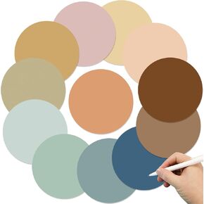 Lincia 24 Pack Colorful Erase Dots Circles 10.5 Inch Removable Vinyl Spot Dry Erase Desktop Writing Spots Set for Classroom Table Teacher Students School Home Desk Wall(Fresh)