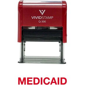 Medicaid Office Self Inking Rubber Stamp (Red Ink) - Large