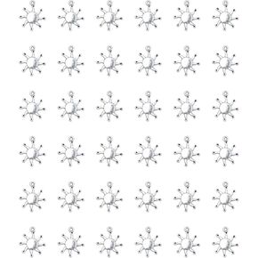 50 Pcs Sun Charms for Jewelry Making 1.9 x 1.6 cm Mini Metal Celestial Pendants for Necklace Bracelets Earring Keyring DIY Crafting Supplies