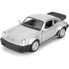 1/36 Porsche 911 Trubo Alloy Model Car with Pull Back Function, Toy Car for Collecting and Decorating, Model Toy Car Gifts for Boys and Girls (Silver)