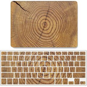 IVY Wood Series Set Folio Hard Case for MacBook Pro (16-inch, 2019-2020, Models: A2141) with Keyboard Cover - G