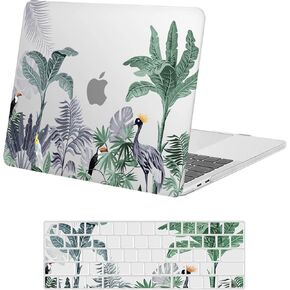 MOSISO Compatible with MacBook Pro 13 inch Case M2 2025, 2024, 2023-2016 A2338 M1 A2251 A2289 A2159 A1989 A1708 A1706, Protective Plastic Hard Shell Case & Keyboard Cover Skin, Birds Among Leaves