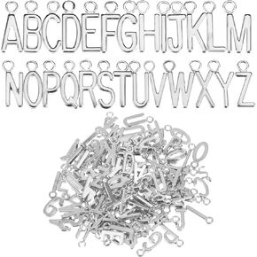 Xindojuz 104 PCS/4 Sets Letter Charms for Jewelry Making, Alphabet A-Z Gold Letter Charms Bulk, Mini Metal Letter Pendant for Bracelets DIY Craft Wristbands Necklace