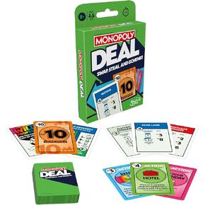 Monopoly Deal Card Game, Quick-Playing Family Card Game for 2-5 Players, Ages 8+