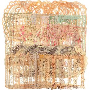 50Pcs Vintage Scrapbooking Lace Frames and Borders Aesthetic Journaling Kit Cutouts Paper Lace for Scrapbook Supplies Scrapbook Paper for Bullet Junk Journal Crafts