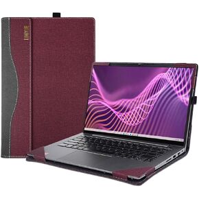 Laptop Case Cover for 13.3 inch Dell Latitude 5340 5330 5320 & Dell Latitude 3320 3330 Notebook PC Sleeve,Detachable PU Leather Protective Bag Accessory (Burgundy)