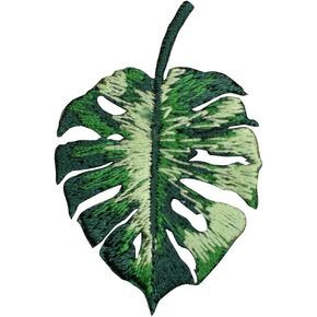 Monstera Leaf Applique Patch - Tropical House Plant Badge 2" (Iron on)