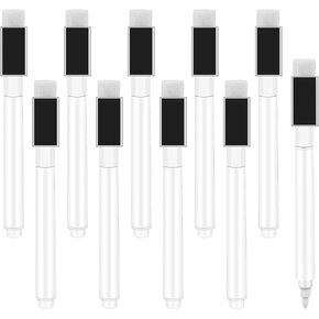 10 Pcs Magnetic Dry Erase Marker with Eraser Cap, White Dry Erase Markers, Fine Tip Dry Erase Magnetic Markers, Mini Dry Erase Markers for Blackboard for School Office Home Whiteboards (White)