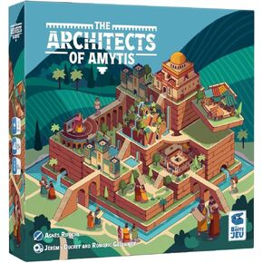The Architects of Amytis | 2 Player Strategy Game | Design Your Own City of Babylon for Queen Amytis | Ages 10+ | Unique Three-in-a-Row Scoring Bonus | 5 Minutes to Learn, 30 Minutes to Play