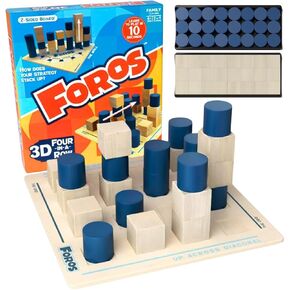 Foros 3D Board Game | Strategy Board Games with Unique 3D Gameplay | Family Games for Kids and Adults | Fast-Paced, Easy to Learn & Fun to Play | Beautiful Wooden Design for Game Night & Parties