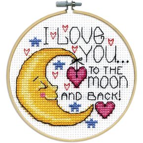 Design Works Crafts Hoop, Moon Counted Cross Stitch Kit