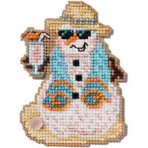 Mill Hill Snowman Vacation 2025 Winter Holiday Seasonal Ornament Beaded Cross Stitch Kit MH182536