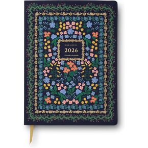 RIFLE PAPER CO. 2026 12-Month Bookbound Planner, Keep Your Plans for the New Year Organized, Effortless and Beautiful Planning, Patterned in Gorgeous Wildwood