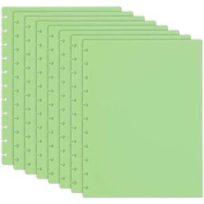 PATIKIL 4 Pair Discbound Notebook Cover, 5.75" x 8.74" Junior Size PP Disc Planner Cover for Arc Notebook Happy Planner Office Product, Dark Green
