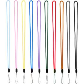 10 Pack Thin Long Neck Lanyard for Cellphone Whistles Id Badges Holder, Waterproof Stretchy Keys Holder Lanyard, Anti-Lost Pendant, Colored Lanyards for USB, Pen, Office Name Badges ID Card