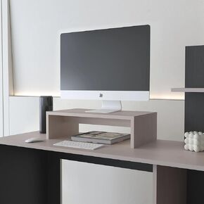 Elegant White Oak Monitor Stand for Enhanced Comfort, Space-Saving Design for Your Workspace