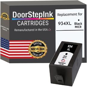 DoorStepInk Remanufactured MICR Ink Cartridge for HP 934XL Black C2P23AN – Magnetic Ink for Secure Check Printing – Compatible with HP OfficeJet 6810, 6830, Pro 6230, 6815 - Made in USA, HP Office Ink