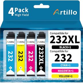 Remanufactured Ink Cartridge Replacement for Epson 232XL 232 XL T232XL Ink Cartridges Combo Pack for Epson Workforce WF-2930 WF-2950 Expression XP-4200 XP-4205 Printer (BCMY, 4 Pack)