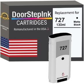 DoorStepInk Remanufactured in The USA Ink Cartridge Replacements for HP 727 130ml Matte Black B3P22A for Printers Deskjet T1500 T2500 T930 T920