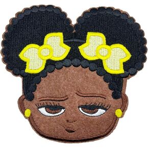 5'' Anti-Racist Anti-Nazi Afro Black Girl Magic Embroidered Iron On Patch, BLM Black Lives Matter Badge