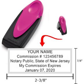 Pink Exclusive Mobile Notary Pocket Stamp | New Jersey