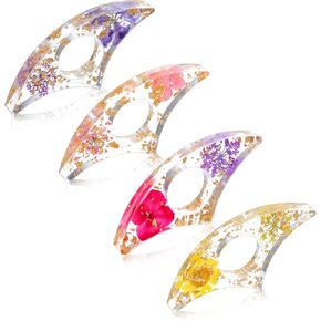 4 Pcs Thumb Book Page Holder, Dried Flower Resin Finger Ring Opener Bookmark, Book Lovers Gifts for Reading, Bookworms, Teachers, Best Friend, Student, Handmade Reading Books Accessories