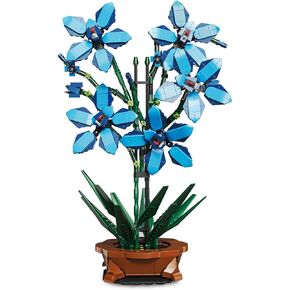 QISHOUTING Blue Orchid Flower Building Kits Toy, Home Décor Gift for Adults and Teens, Botanical Collection,Gift Idea,Birthday(Compatible with Legos Set-1097PCS)