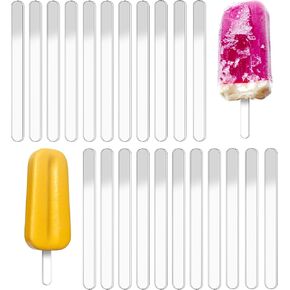 30pcs 4.5 Inch Acrylic Sticks, Reusable Ice Cream Sticks, Ice Cream Sticks, Cake Molds, Mini Ice Cream Sticks, Cake Sticks, for Homemade Ice Cream, Cakes, Desserts, DIY Art (Transparent)