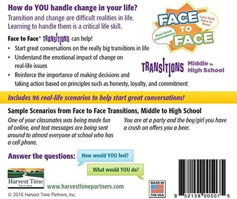 Face to Face Transitions Card Game (Middle to High School Edition) – Communication Development for Important Life Transitions, Ages 12 and Up in Saudi Arabia