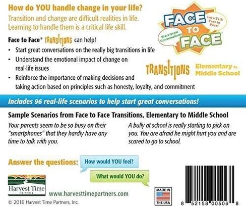 Face to Face Transitions Card Game (Middle to High School Edition) – Communication Development for Important Life Transitions, Ages 12 and Up in Saudi Arabia