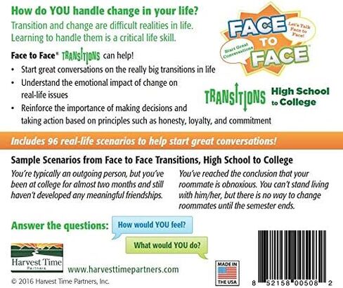 Face to Face Transitions Card Game (Middle to High School Edition) – Communication Development for Important Life Transitions, Ages 12 and Up in Saudi Arabia