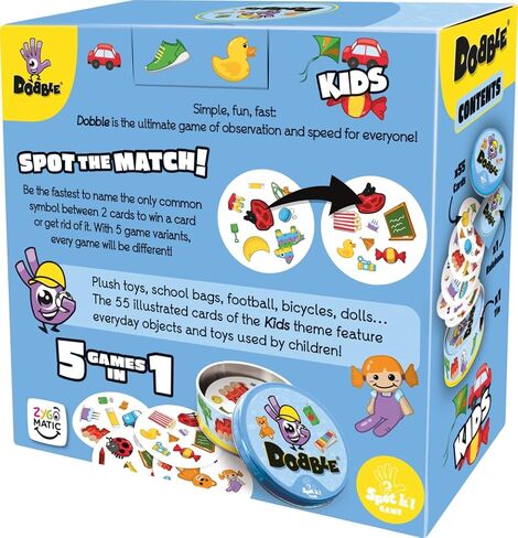 asmodee | dobble الأطفال | لعبة بطاقة | الأعمار 6+ | 2-8 لاعبين | 15 دقيقة وقت اللعب in Saudi Arabia