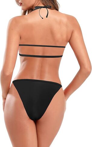 SHEKINI Women's Halter Cutout Bikini Set V-Wired Bathing Suit Two Piece Swimsuit in Saudi Arabia