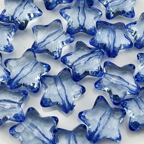 50pcs Acrylic Crystal Star Beads 20mm Star Shape Faceted Beads for Jewelry Making Bracelet Necklace Key Chains DIY Crafts(Transparent) in Kuwait