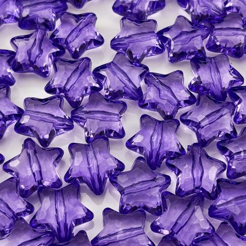 50pcs Acrylic Crystal Star Beads 20mm Star Shape Faceted Beads for Jewelry Making Bracelet Necklace Key Chains DIY Crafts(Transparent) in Kuwait