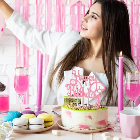 كعكة عيد ميلاد سعيد أغطية أعلى بريق وردي ، ورقة عيد ميلاد سعيد اختيار القبعات العليا ، علامة عيد ميلاد سعيد لكعكة أعلى in Saudi Arabia