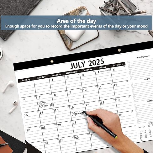Desk Calendar 2025-2026, 2 PACK-July 2025 to Dec 2026,18 Months Calendar 2025-2026, 2026 Calendar 12x17" with Perforated Pages in Saudi Arabia