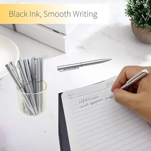 100 Pcs Small Ballpoint Pens, 4 Inch Mini Pens Bulk, for Pocket Notebooks and Notepads, Black Ink (Silver) in Kuwait