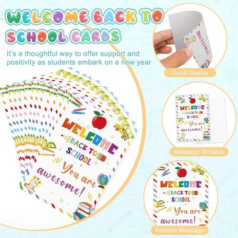 60 Sets Back to School Gifts for Students 0.5mm 6 in 1 Multicolor Ballpoint Pen Inspirational Cards with Organza Bag First Day of School Gifts Goodie Bags for Kids Classroom Reward Party Favor in Kuwait