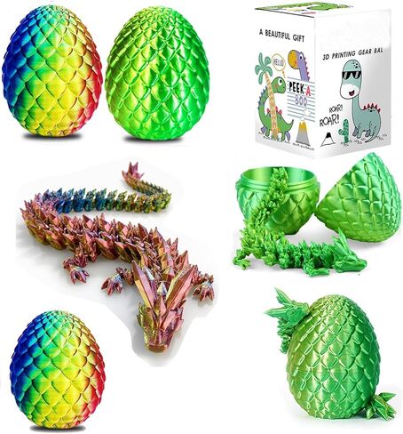 قطعتان من تنين مطبوع ثلاثي الأبعاد مقاس 30.48 سم، تنين مفصلي متعدد الألوان، تنين كريستالي، لعبة تنين تململ، ألعاب مكتب تنفيذي لديكور المنزل والمكتب (أرجواني أناناس) in Kuwait