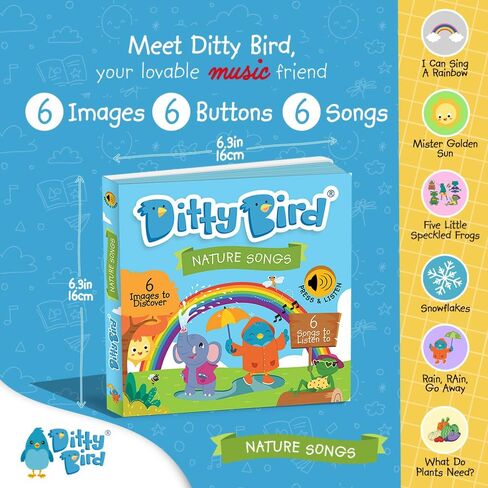 Ditty Bird Musical Books for Toddlers | Fun Children's Nursery Rhyme Book | The Johny Johny, Yes Papa Book with Sound | Interactive Toddler Books For 1 Year Old to 3 Year Olds | Sturdy Baby Sound Book in Saudi Arabia