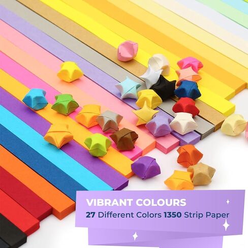 1350 Sheets Colorful Lucky Stars - Origami Paper Strips for Christmas & More in Saudi Arabia