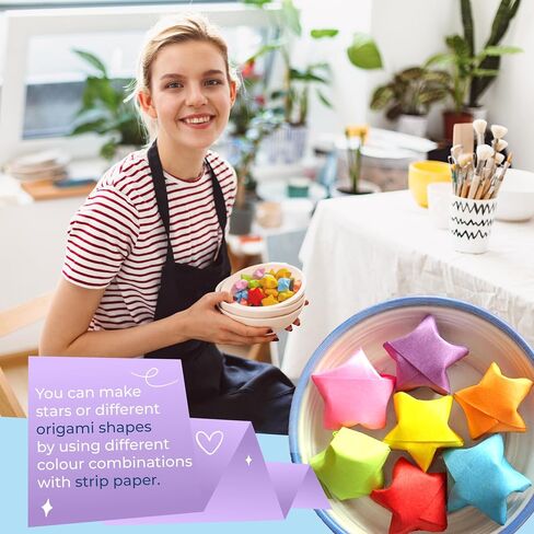 1350 Sheets Colorful Lucky Stars - Origami Paper Strips for Christmas & More in Saudi Arabia