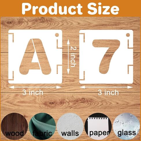 2 Inch Letter Stencils Kit, Alphabet Art Craft Stencils, 42 Pcs Reusable Letter Number Symbol Interlocking Stencils for Painting on Wood, Wall, Fabric, Rock, Sign, DIY Art Projects in Saudi Arabia