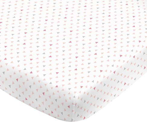 NoJo Terrazzo Peach, Grey & Ivory Fitted Super Soft Crib Sheet, Charcoal, Grey, Ivory, Peach in Saudi Arabia