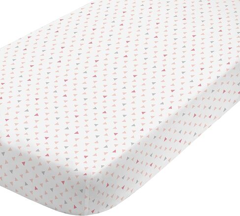 NoJo Terrazzo Peach, Grey & Ivory Fitted Super Soft Crib Sheet, Charcoal, Grey, Ivory, Peach in Saudi Arabia